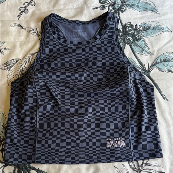 Mountain Hard Wear Racerback Athletic Top Black & Gray Check - Picture 1 of 7